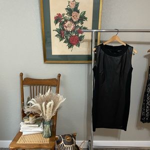 Mango faux leather shift dress